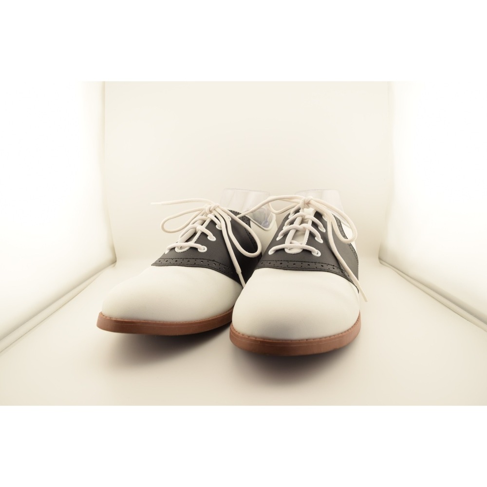 Predictions Womens 10W Black White Oxford Shoes Retro Accessories 4pc Set